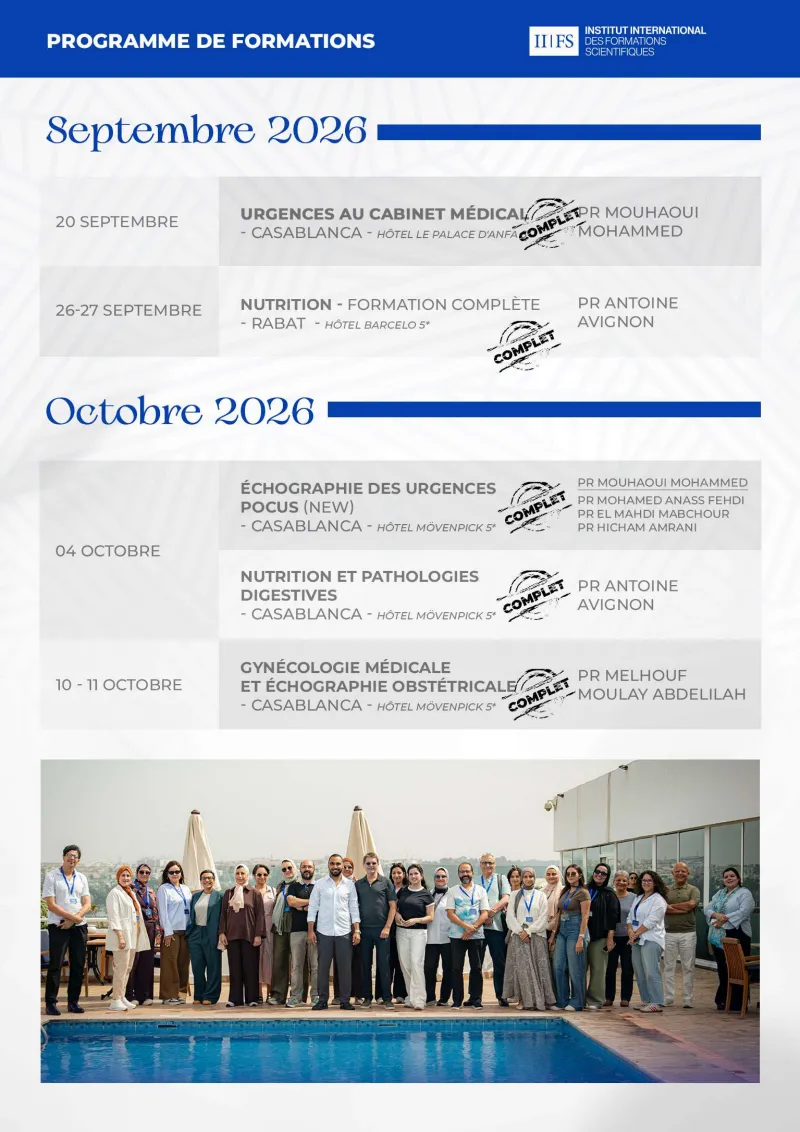 Programme de formations IIFS — septembre et octobre 2026