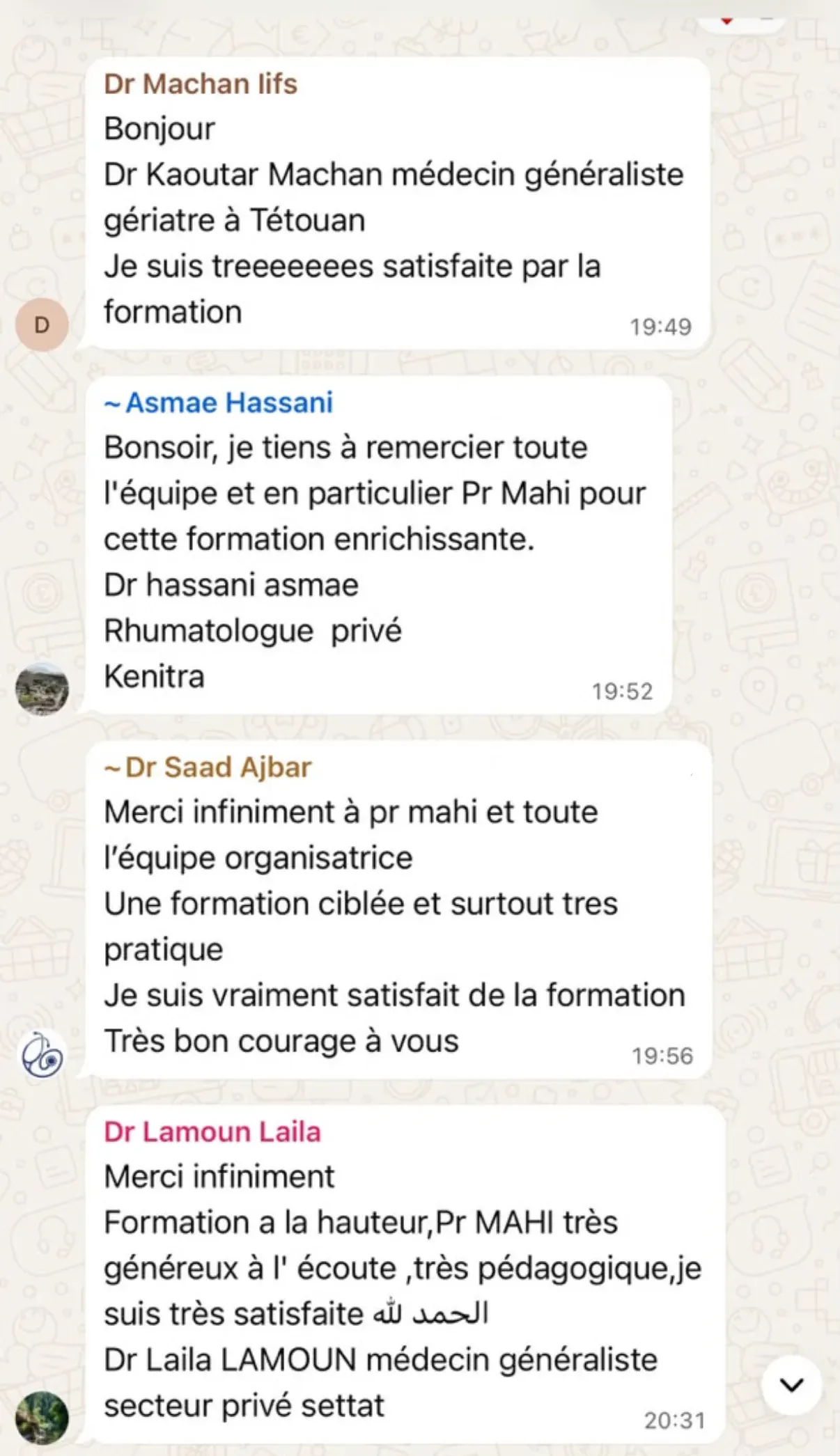 Avis d’un participant à une formation IIFS en infiltrations échoguidées