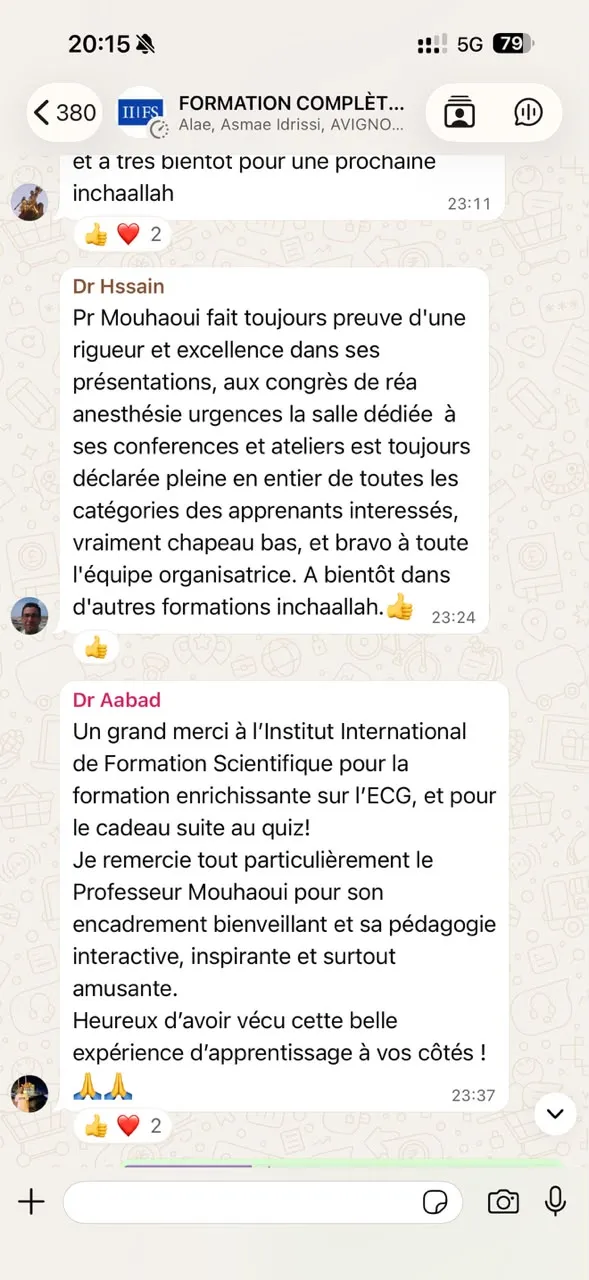 Avis d’un participant à une formation IIFS encadrée par le Pr Mouhaoui